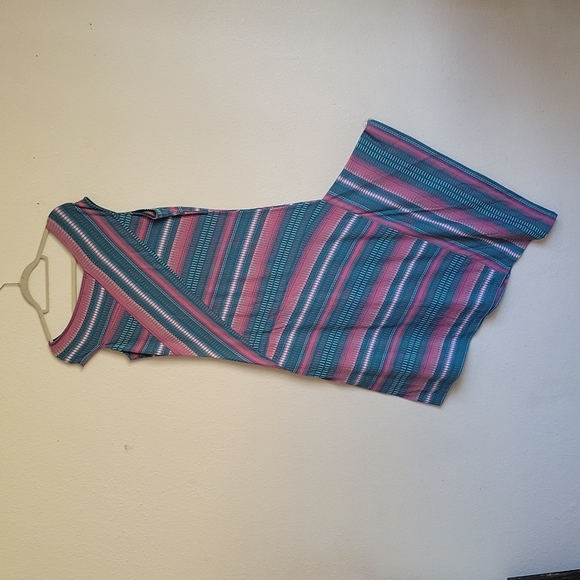 Joe brown maxi dress sleevesles v-neck size UK 16 colors pink purple green - Picture 7 of 16